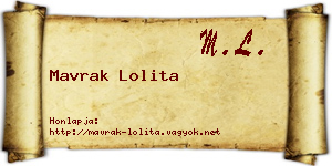 Mavrak Lolita névjegykártya